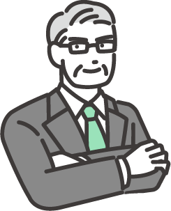 腕を組んでいる男性のイラスト
